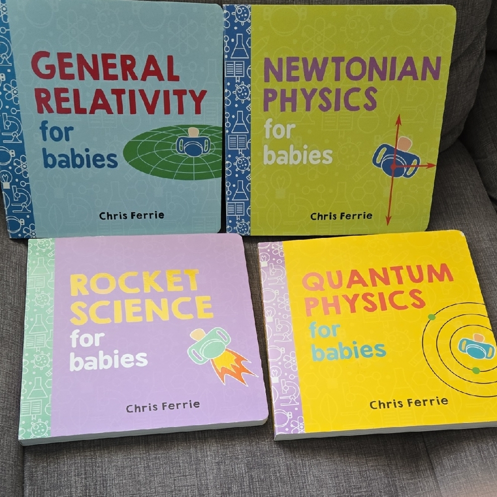 Baby Science Board Book Set in Blue, Yellow, Purple, and Green